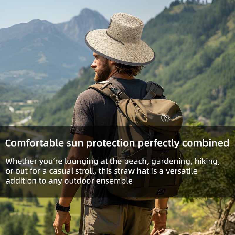TUREVIEW Store Men's and Wowen's Lifeguard Straw Hat Wide Brim Beach Hat Sun Protection Outdoor Hat for Fishing Hiking - Image 4